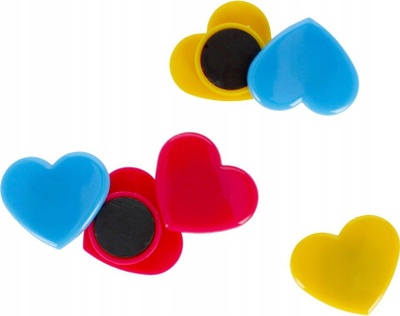 Magnet zemre STRAPAK Heart, set 6 copë, shumëngjyrësh