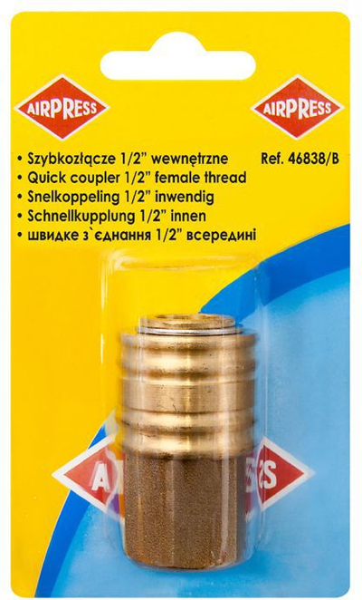 Kuplung i shpejtë ajri Airpress 4301503, 1/4", 1/2", metalik
