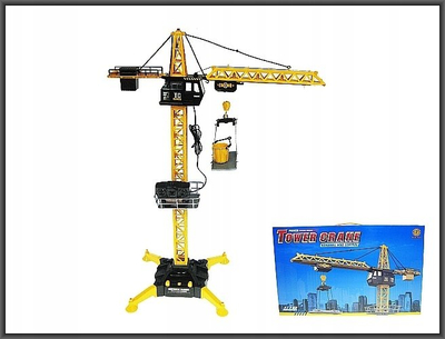 Lodër vinç me telekomandë Hipo Tower Crane 1:18 H12914R, plastikë, e verdhë