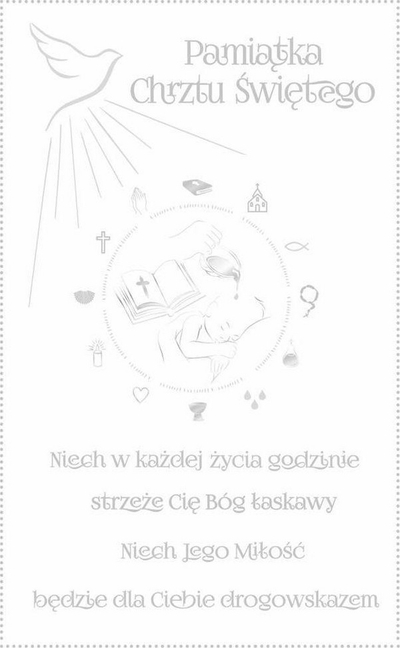 Kartolinë pagëzimi AbCard CH05, me zarf, e bardhë