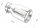 Gozhdë shkarkimi universale inox, dalje 89 mm, hyrje 51 mm, e kromuar