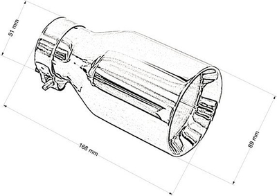 Gozhdë shkarkimi universale inox, dalje 89 mm, hyrje 51 mm, e kromuar
