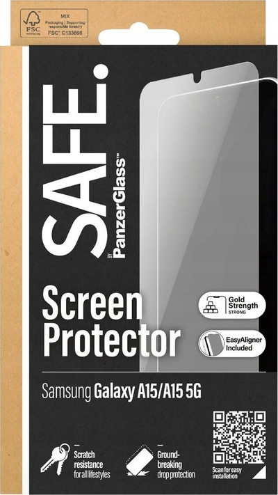Mbrojtëse ekrani PanzerGlass SAFE, Samsung Galaxy A15 A15 5G, Ultra Wide Fit, transparente