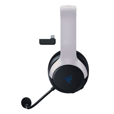 Kufje lojrash Razer Kaira HyperSpeed, wireless, për PlayStation, të bardha