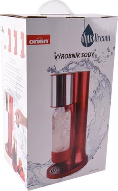 Aparat për sodë Orion AquaDream, me rregullim t’gazit, sistem FAST LOCK, i kuq
