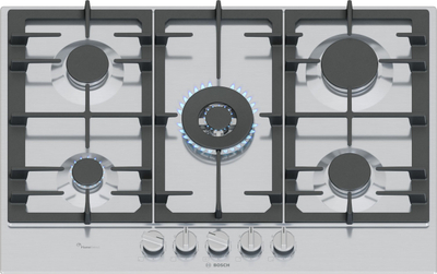 Plitë me gaz Bosch Series 6 PCQ7A5I90, 75 cm, 5 vatra, inoks