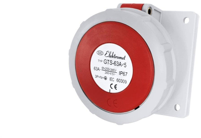 Prizë paneli industriale Elektromet GTS-63A/5, 63A, IP67, e kuqe