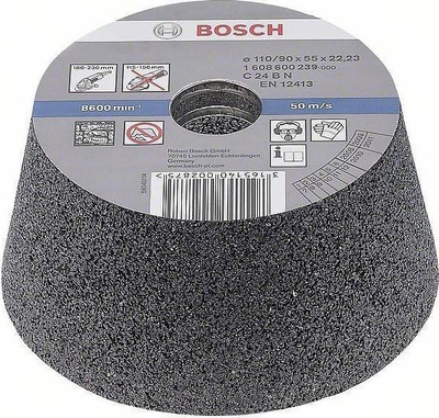 Rrotë gërryese Bosch Conical, 110mm, granulim 24, për gur