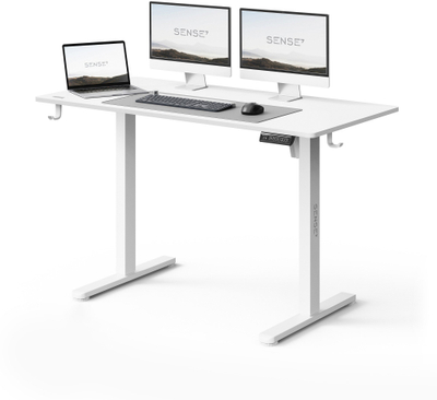 Sense7 Nojo Light Електрично Стоечко Биро, 120 cm x 60 cm, Бело