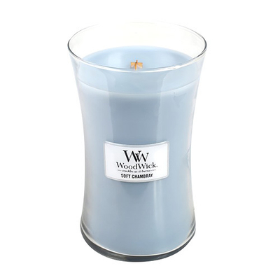 Qiri aromatik WoodWick Soft Chambray, 609.5 g