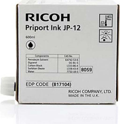 Ngjyrë për printer Ricoh JP 12, 600 ml, e zezë