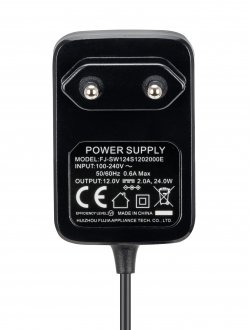Adapter rryme Yongnuo FJ-SW1224S1202000E, 12V 2A, prizë DC 5.5x2.5 mm, i zi