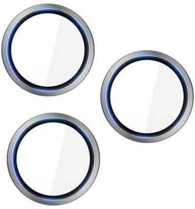 Mаска од калено стакло за леќи 3MK Hardy Lens Protection Pro, за iPhone 16 Pro и 16 Pro Max, сребрено титан