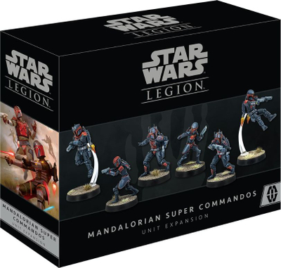 Ekspansion loje Atomic Mass Games Star Wars Legion Mandalorian Super Commandos Unit, 6 miniatura, karta njësie dhe përmirësimi, shumëngjyrëshe