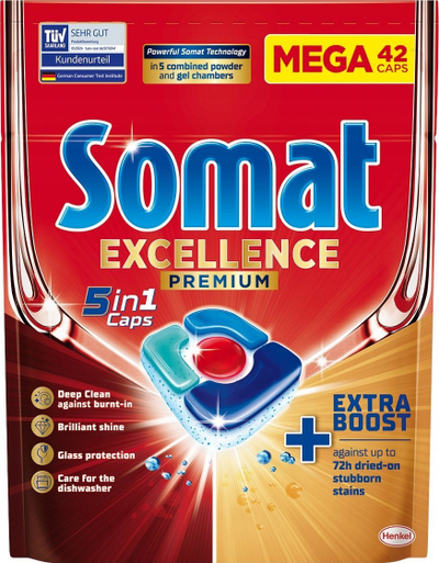 Tableta për enëlarëse Somat Excellence Premium 5in1, 42 kapsula, 819g
