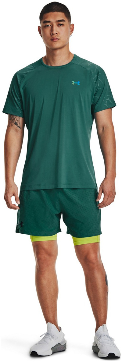 Кратки спортски панталони Under Armour Wvn 2in1 Vent Sts SN99, проветрлива мрежа, за мажи, зелени