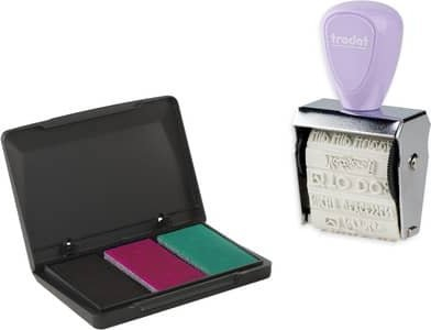 Set vulash Trodat Creative Mini, 12 motive, jastëk boje 3 ngjyrash