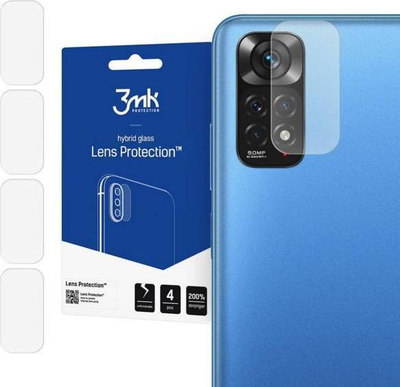 Mbrojtëse xhami 3MK Hybrid Glass për kamerën e Xiaomi Redmi Note 11 / 11S, transparente