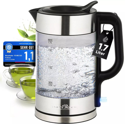 Ibri elektrik Proficook PC-WKS 1322 G, 1.7L, xham dhe inox, argjendtë
