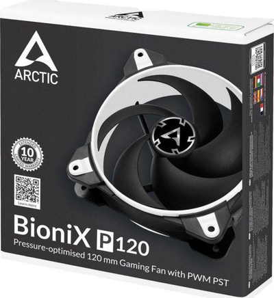 Ftohës Arctic BioniX P120, 120 mm, i bardhë / i zi