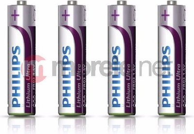 Bateri AAA Philips Lithium Ultra FR03LB4A, 1.5V, paketo 4 copë