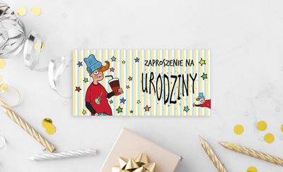 Ftesa ditëlindje për çun Depesche, set 5 copë, me zarfe, dizajn 3D