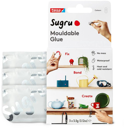 Ngjitës formues Sugru Mouldable Glue, set 3 copë, 3.5g, i bardhë