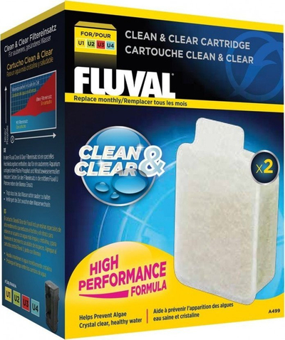 Fishek filtrimi Fluval Clean &amp; Clear, për filtra të brendshëm U, paketim 2 copë, i bardhë