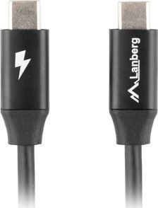 Kabllo Lanberg USB-C 2.0, M / M, 1m, e zezë
