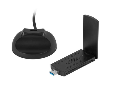 WiFi мрежна картичка Lanberg NC-3000-WI, Wi‑Fi 6 tri-band, USB 3.0, црна