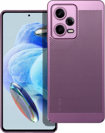 Këllaf telefoni Breezy për Xiaomi Redmi Note 13 5G, plastikë e butë, dizajn me vrima, vjollcë