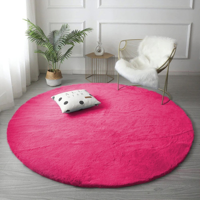 Tapet rrumbullak Strado Round Rug Rabbit, 150x150, poliester, rozë e ndezur