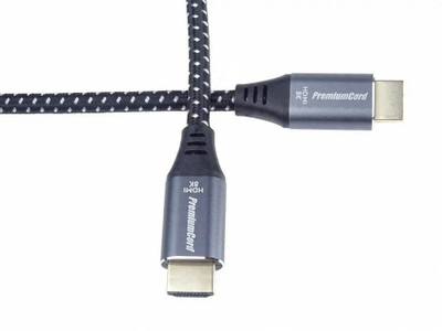 Kabllo HDMI PremiumCord ULTRA 2.1, 1.5m, 8K 60Hz, kontakte të pozlëta