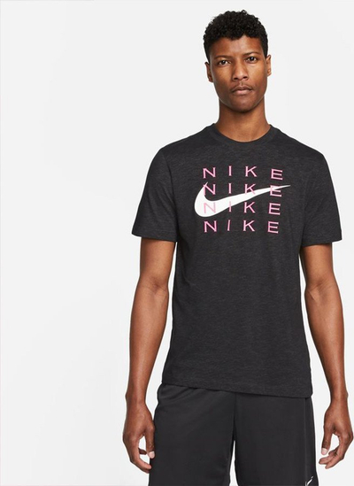 Машка блуза за тренинг Nike Dri FIT Slub, со кратки ракави, црна