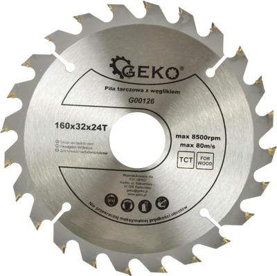 Диск за кружна пила GEKO 160mm, 32mm, 24 заби