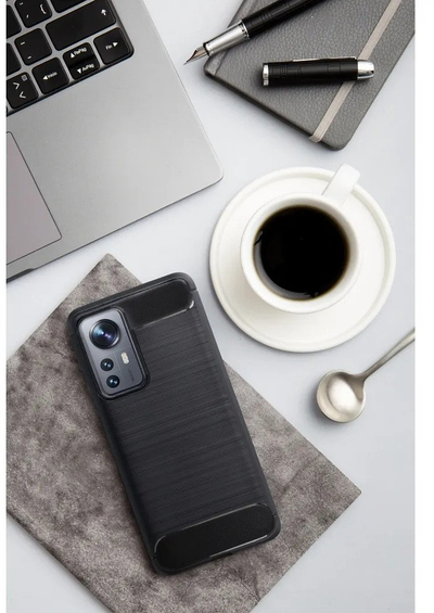 Kapak telefoni OEM Carbon për Motorola Edge 50, gomë mbrojtëse, e zezë