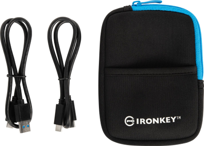 SSD i jashtëm Kingston IronKey IKVP80ES, 480GB, AES 256bit XTS, blu