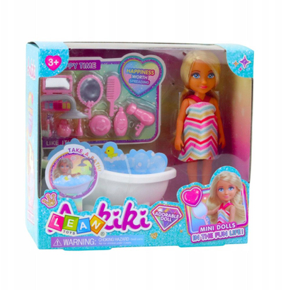 Set lodër Ankiki Mini Doll me vaskë edhe me gjona për kujdes