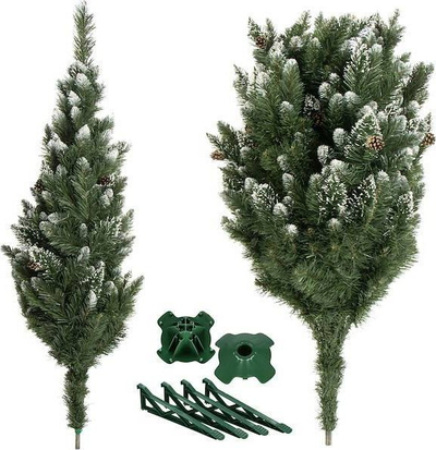 Pemë artificiale Krishtlindjesh Springos Premium Diamond Pine, 180cm, me borë, jeshile