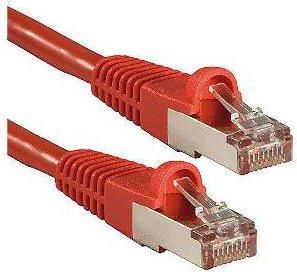 Kabllo Lindy RJ-45/RJ-45, cat.6a, S/FTP, 0.3m, e kuqe