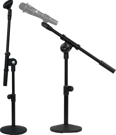 Qëndrim tavoline për mikrofon Mozos SM807, i rregullueshëm 35–65 cm, mban deri 1 kg, i zi