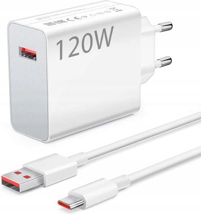 Karikues muri Xiaomi MDY-14-EE, USB A QC3.0, 120W 3A, me kabllo, i bardhë