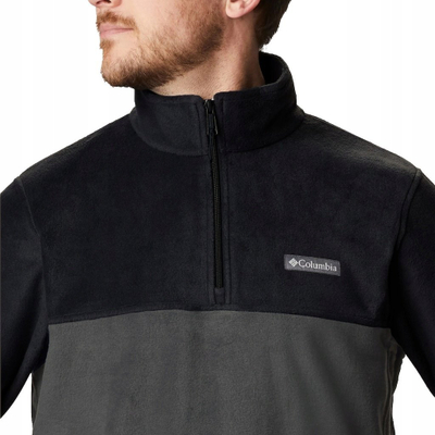Xhaketë fleece Columbia Steens Mountain Half Zip për burra, poliester, e zezë me gri