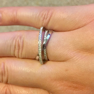 Unazë për femra Swarovski, e argjendtë