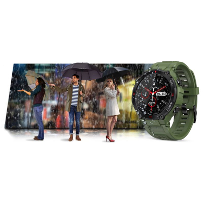 Smartwatch Giewont GW430-3, ekran me ngjyra, i papërshkueshëm nga uji, jeshil
