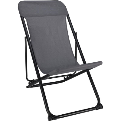 Shezlong kopshti Progarden Folding, çelik, tekstilene, grafit