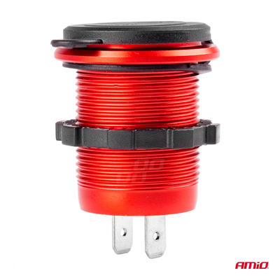 Karikues veture AMiO 02859, 2x dalje USB, Quick Charge 3.0, i kuq