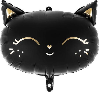 Balonë mace për Halloween Black Cat, e zezë, folie metalike