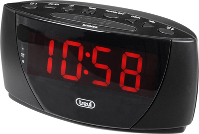 Orë alarmi Trevi EC 885, ekran LED dixhital, snooze, e zezë