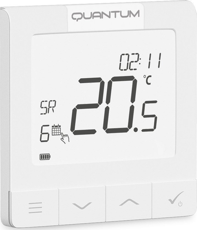 Termostat pa tela SALUS Quantum WQ610RF, programues, Boiler Plus compliant, i bardhë